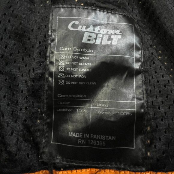 Custom Bilt Leather Motorcycle Jacket Padded with Liner Brown Size S - M * - Picture 13 of 16